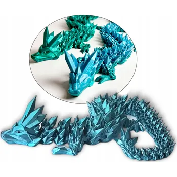 Figurka Drak 3D Figurka draka Křišťálový drak 42cm Dekorace do pokoje