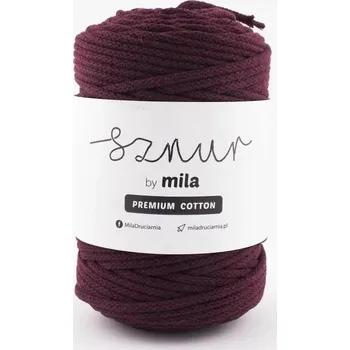 Příze Bavlněná šňůra PREMIUM COTTON 100m - burgund Síla: 3 mm