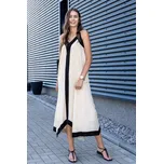 Only dámské šaty na ramínka Diana krémovo/černé Velikost: L