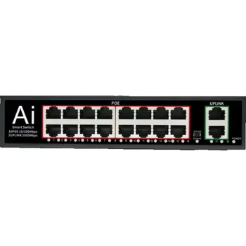 Příslušenství pro kamerový systém MS 16F20GB 16+2 port Gbit POE Switch (6061) (Monitorrs Security)
