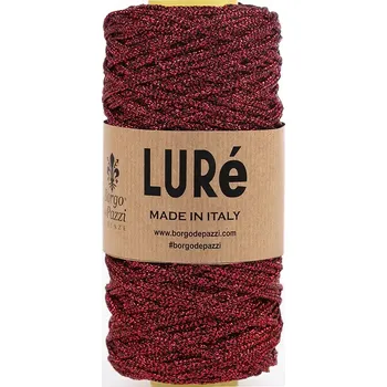 Příze Borgo de Pazzi Luré 5 Červená (Špagátová příze Luré Červená)