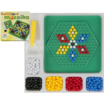 Mozaiková sada Mozaika kuličková s pinzetou, plastová, 250 ks, 12x12cm, 1bal.