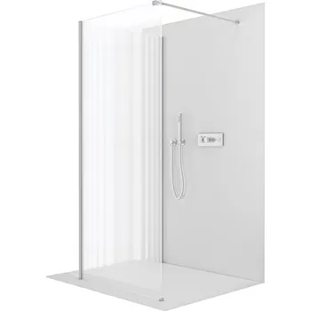 CERANO - Sprchová zástěna Walk-in Onyx Corner Cube L/P - 8 mm - chrom, rýhované sklo - 140x70x200 cm