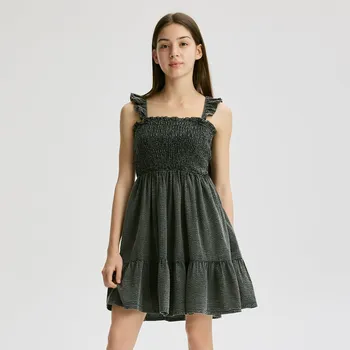 Dívčí šaty Reserved - Strukturované šaty bez rukávů - tmavě šedá - 769DR-90X - 769DR-90X-128