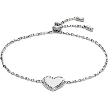 Náramek Fossil Půvabný ocelový náramek Srdíčko se zirkony JOF00941040 + 2 měsíce na vrácení zboží