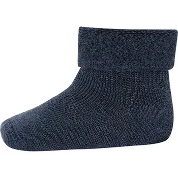 mpDenmark dětské teplé ohrnovací merino ponožky Tmavě modrá 19-21 (9-10 cm)