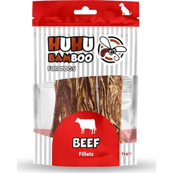 Pamlsek pro psa VO Huhubamboo hovězí filety 75g