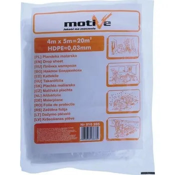 Zakrývací fólie na malování MOTIVE Malířská fólie STANDARD 4 × 5 m – 30 µm