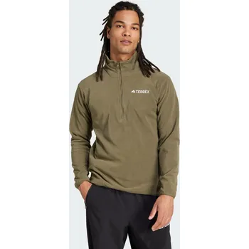 Pánská móda ADIDAS Bunda Multi Essentials 1/2 Zip Fleece S BÉŽOVÁ