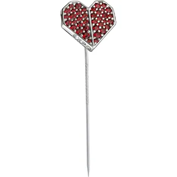 Brož Jehlice EXPO 2025, stříbrná s českým granátem, rhodiovaná - srdce