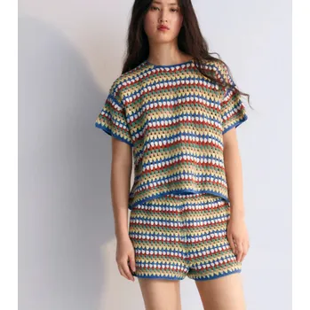 Dámské kraťasy THE NEW SOCIETY Dámské háčkované šortky Serifos - Multicolor Velikost: M