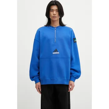 Pánská mikina Mikina adidas Originals Eqt Fleece Hz pánská, modrá barva, s aplikací, JD0643, M, 55X
