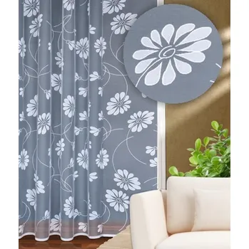 Záclona kusová Klára výška 100cm, šíře 300cm bílá