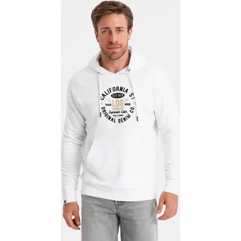 Pánská mikina Pánská mikina s potiskem klokanky - bílá V1 OM-SSPS-0151 - M