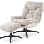 Halmar Čalouněné křeslo s podnožkou KRONOS béžové