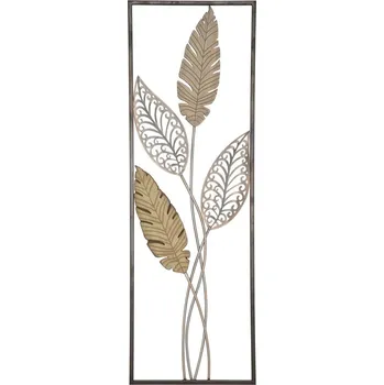 Nástěnná dekorace ve zlaté barvě Mauro Ferretti Foglie, 30,5 x 91 cm ID_1319302