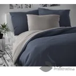 Saténové prodloužené povlečení LUXURY COLLECTION 140x220+70x90cm tmavě šedé / světle šedé