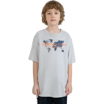 Pánské tričko Chlapecké tričko s krátkým rukávem 4F JUNIOR-TSHIRT M1880-27S-COLD LIGHT GREY Šedá 158