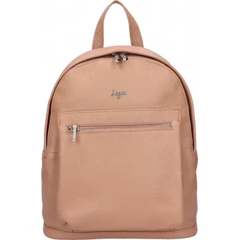 Městský batoh Dámský kožený batoh Lagen GLOSY NUDE broskvová
