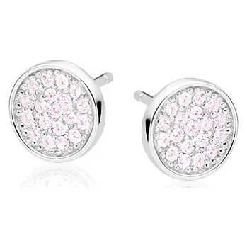 Náušnice Stříbrné náušnice kulaté pecky s turmalíny - Meucci SLE384