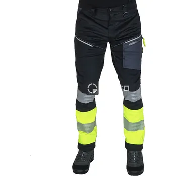 SIR Contrast Stretch černé pánské reflexní pracovní kalhoty 64