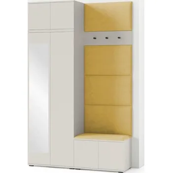 Předsíňová stěna Předsíňová stěna Bianco 4 s čalouněnými panely, 140 cm