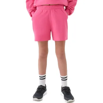 Dámské legíny Dívčí teplákové kraťasy 4F JUNIOR-SHORTS CAS F470-54S-PINK Růžová 158