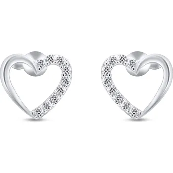 Náušnice Brilio Silver Romantické stříbrné náušnice třpytivá srdíčka EA356W + 2 měsíce na vrácení zboží