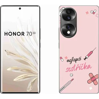 Pouzdro na mobilní telefon Gelový kryt mmCase na Honor 70 - nejlepší sestřička růžové pozadí