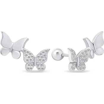 Náušnice Brilio Silver Hravé stříbrné náušnice Motýlci EA632W + 2 měsíce na vrácení zboží