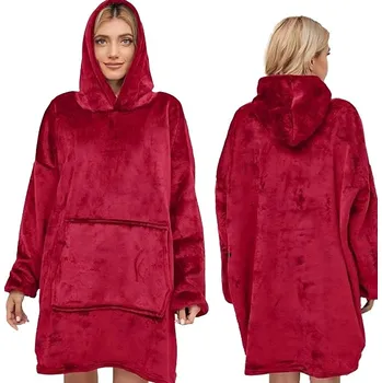 Pánská móda RC Unisex teplá mikina s kapucí – oversize deka 3 barvy Farba: Červená