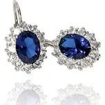 Zlatnictví Helios Stříbrné náušnice- modrý zirkon