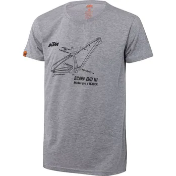 Pánské tričko Tričko KTM FACTORY TEAM SHIRT SCARP Barva: Šedá, Velikost: L