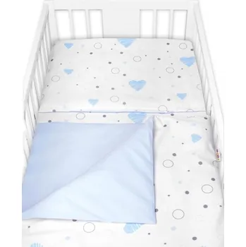 Povlečení Povlečení do postýlky, bavlna 2D sada Baby Nellys, I love Boy, modrá/bílá, Velikost povlečení 120x90