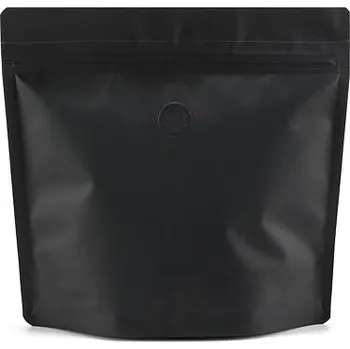 Sáček na potraviny Doypack ZIP | černý supermat | ventil obsah 150g (175 x 160 + 80 mm)