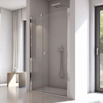 Sprchové dveře Ronal (Sanswiss) Ronal, SOLINO jednokřídlé dveře s pantem u zdi a s pevnou stěnou v rovině SOL31 Šířka: 110 cm, Sklo: 07 čiré + doprava zdarma + při platbě převodem sleva