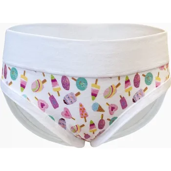 Dívčí spodní prádlo Gina Kalhotky klasické dívčí 20026P Barva/Velikost: bílá, levandulová / 140/146