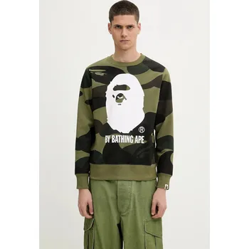 Pánská mikina Bavlněná mikina A Bathing Ape Giant 1St Camo By Bathing Ape Crewneck, XL, zelená, 91X