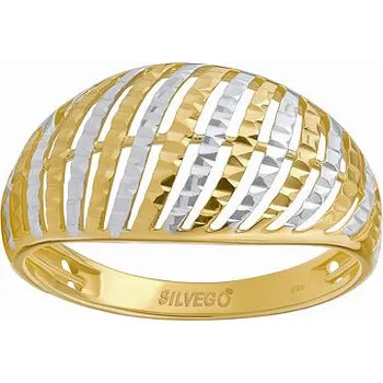 Prsten Zlatý prsten Reese ze žlutého a bílého zlata ručně rytý velikost obvod 56 mm FNNNP201RGYW-obvod 56 mm