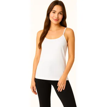 Dámské hladké tílko z bavlny a modalu - bílá/S