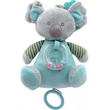 Dětské zboží Závěsná plyšová hračka s chrastítkem Koala 18 cm - šedá/mátová