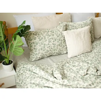 Povlečení Snový svět Eucalyptus - lněné povlečení s knoflíky, 100% LEN Rozměr polštáře: Polštář 50x70 cm
