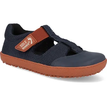 Dívčí sandály Barefoot dětské sandály Sole Runner - Mab Vegan blue/orange tmavě modré/oranžové Velikost: 30
