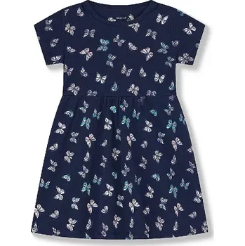 Dívčí šaty Dívčí šaty kr.r. Wolf S2514 tmavě modré s motýly