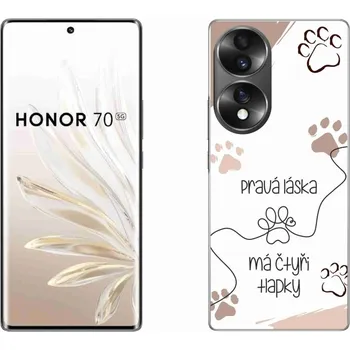 Pouzdro na mobilní telefon Gelový kryt mmCase na Honor 70 - psí motiv 1 bílé pozadí