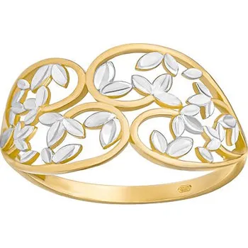 Prsten Zlatý prsten Floraya ze žlutého a bílého zlata velikost obvod 63 mm FNNNP197RGYW-obvod 63 mm