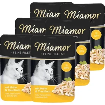 Krmivo pro kočku Miamor Feine Filets - mokré krmivo pro kočky kuřecí filety s tuňákem 6x100g