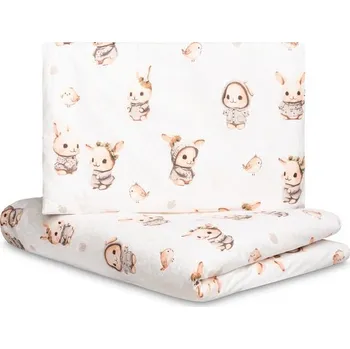 Povlečení Mušelínové povlečení do postýlky 135x100, Králičci, béžové, Velikost povlečení 135x100