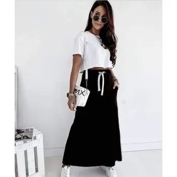 Dámská sukně Bavlněná dlouhá sukně černá Velikost: UNI: S - L