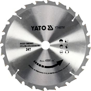 Řezný kotouč Yato | Kotouč na stavební dřevo 315x30mm 24z YT-60790